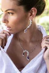 APM Monaco - Purple Drop Arch Adjustable Necklace 