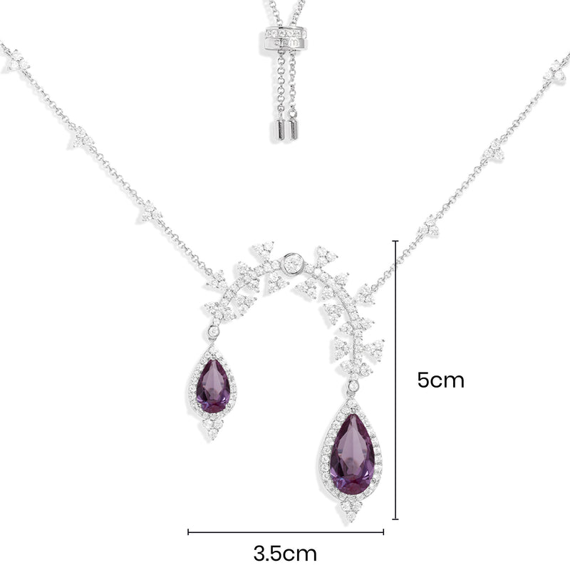 Purple Drop Arch Adjustable Necklace