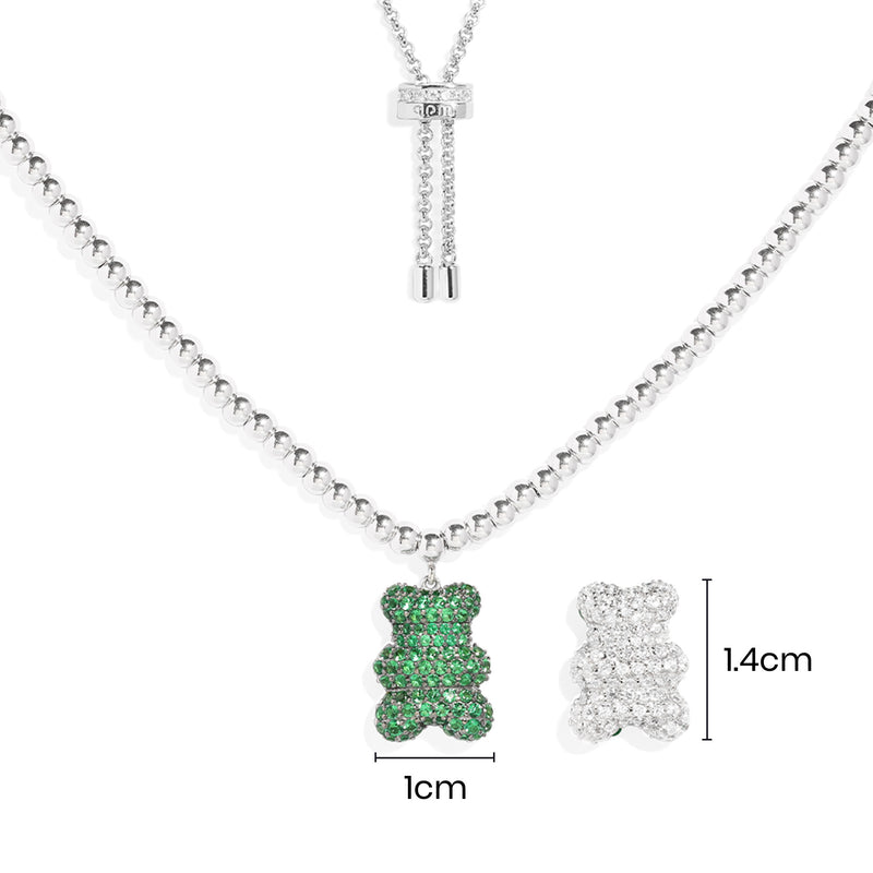 Baby Mint Yummy Bear Adjustable Necklace