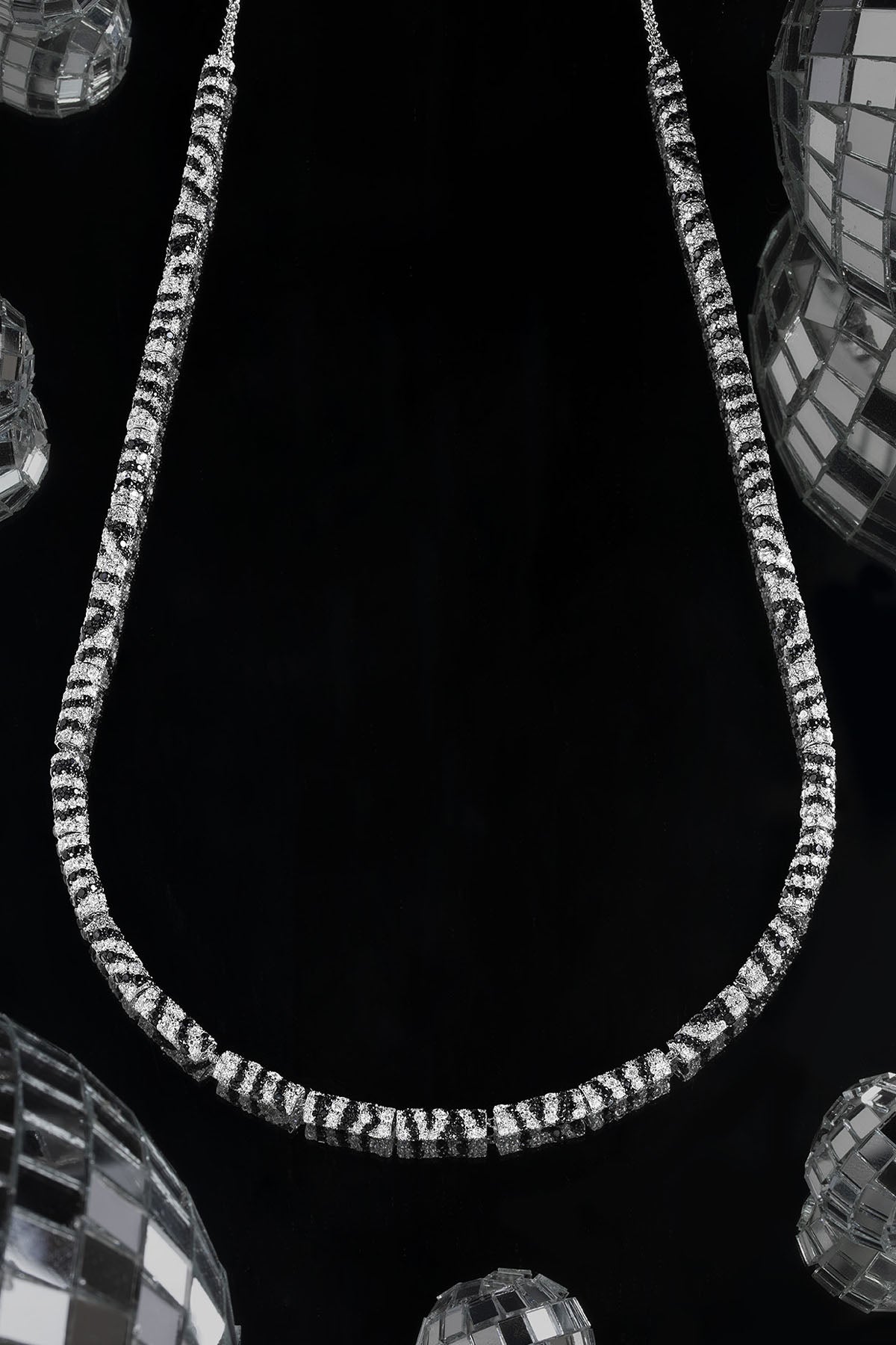 APM Monaco Zebra Adjustable Necklace in Silver