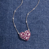 Fuchsia Heart Adjustable Necklace
