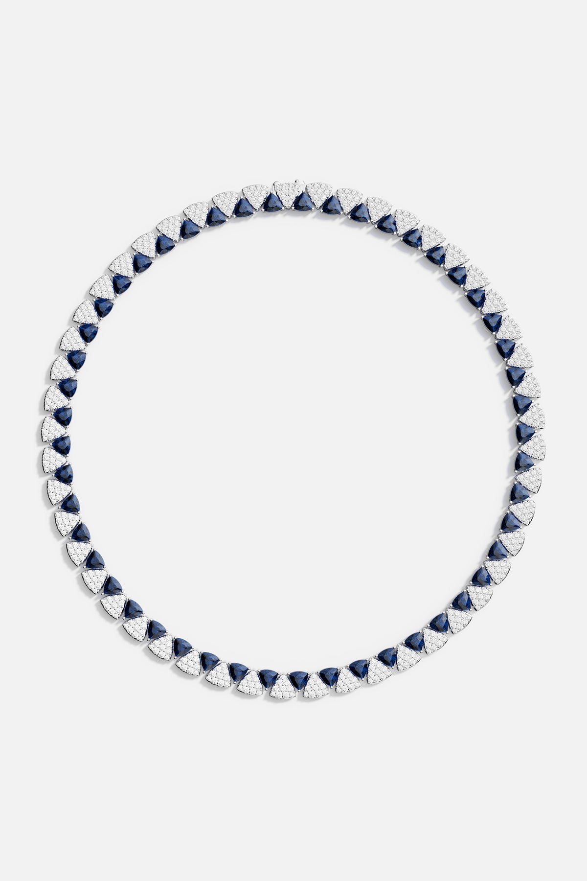 APM Monaco White & Blue Triangle Choker in Silver