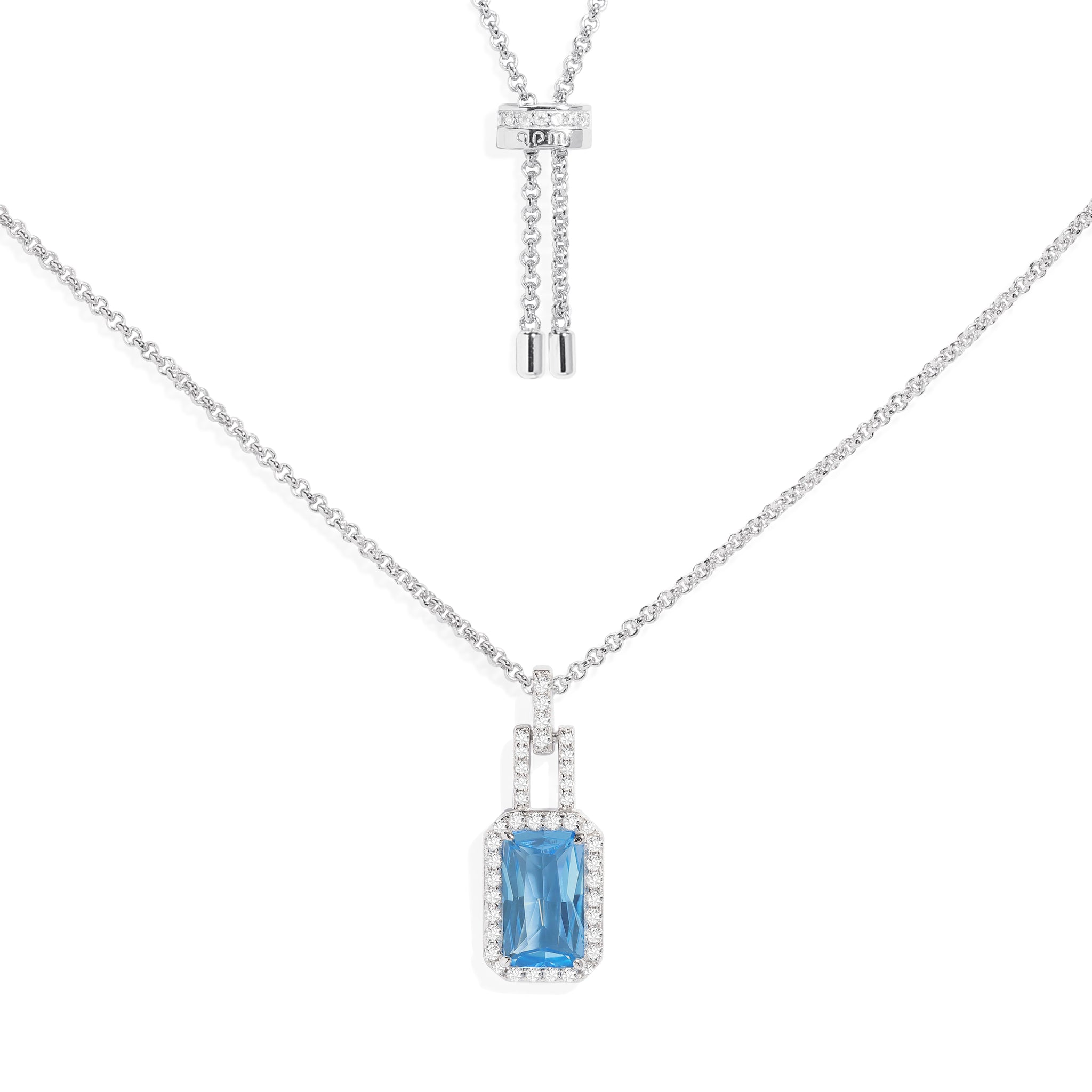 Statement Adjustable Necklace with Lagoon Blue Pendant | APM Monaco