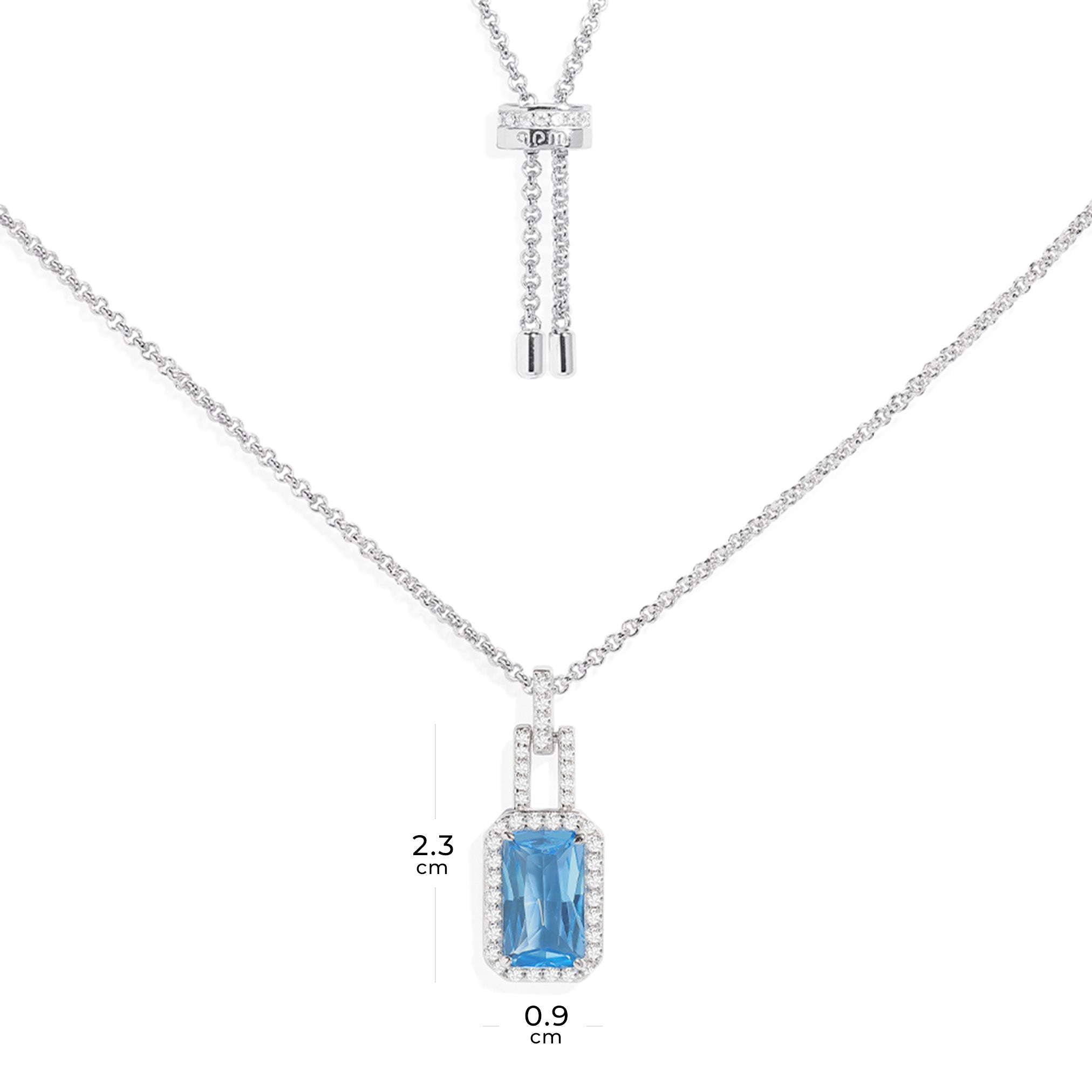 Statement Adjustable Necklace with Lagoon Blue Pendant - APM Monaco UK