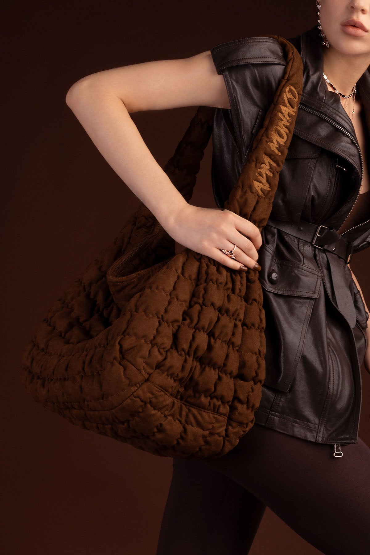 APM Monaco Mocha Quilted bag