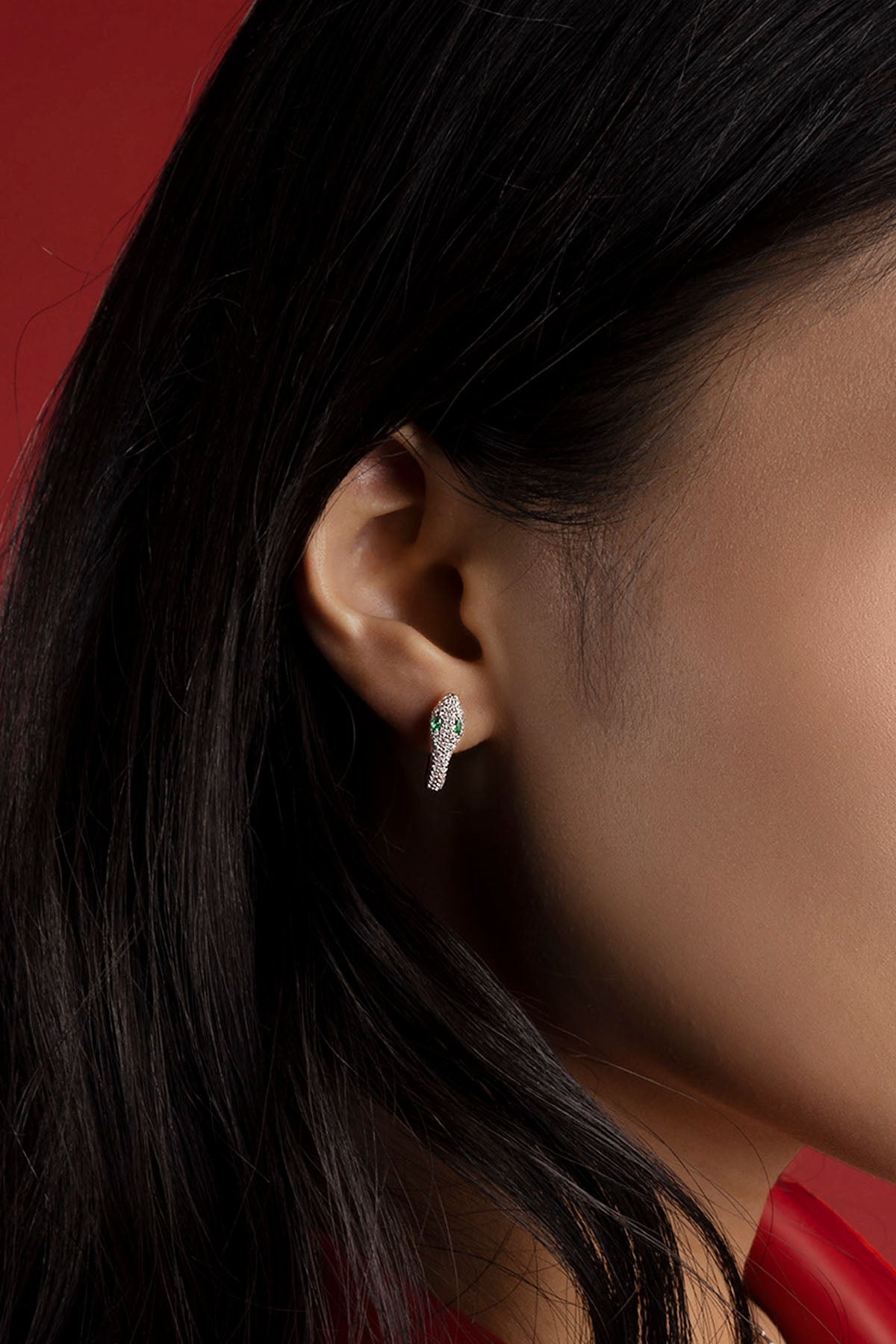 APM Monaco Kaa Hoop Earrings in Silver