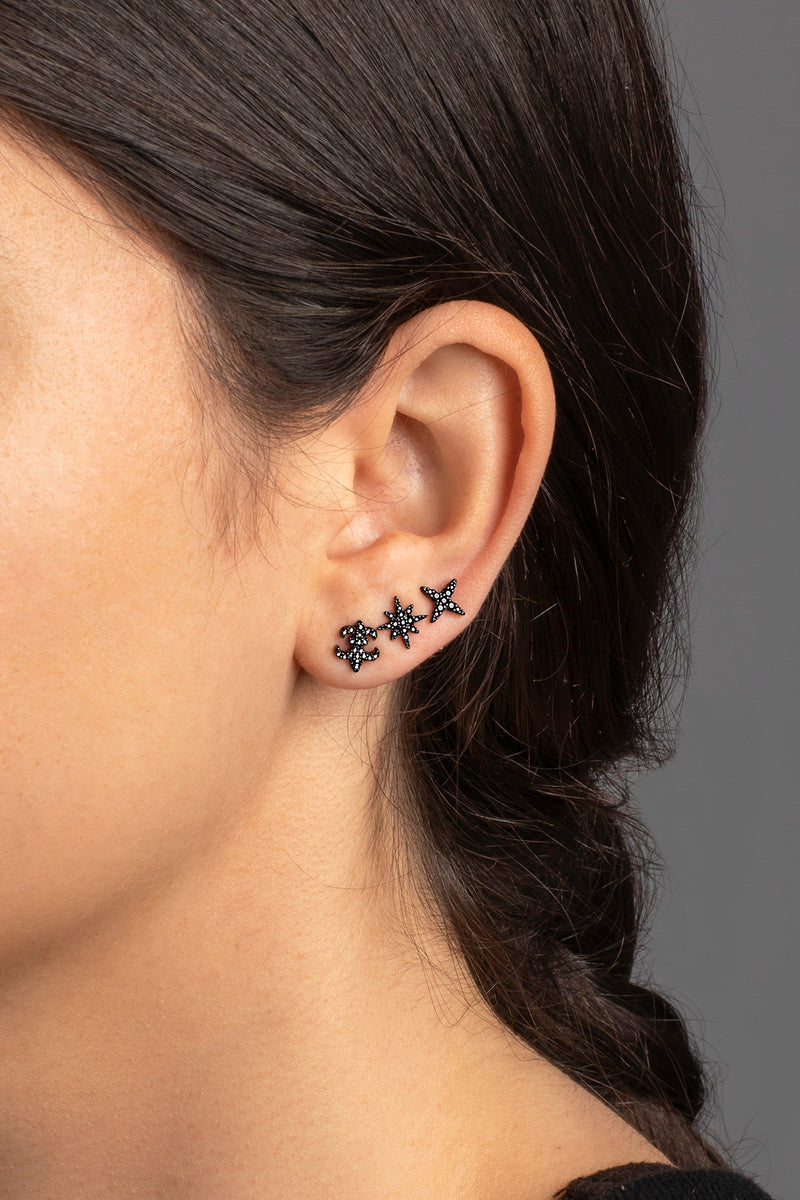 APM Monaco Paved Studs Set in Silver