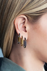 APM Monaco Single Navy Chain Link Earring in Silver