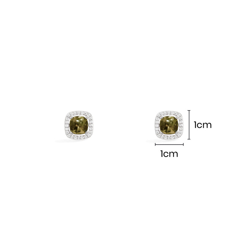 Khaki Square Stud Earrings