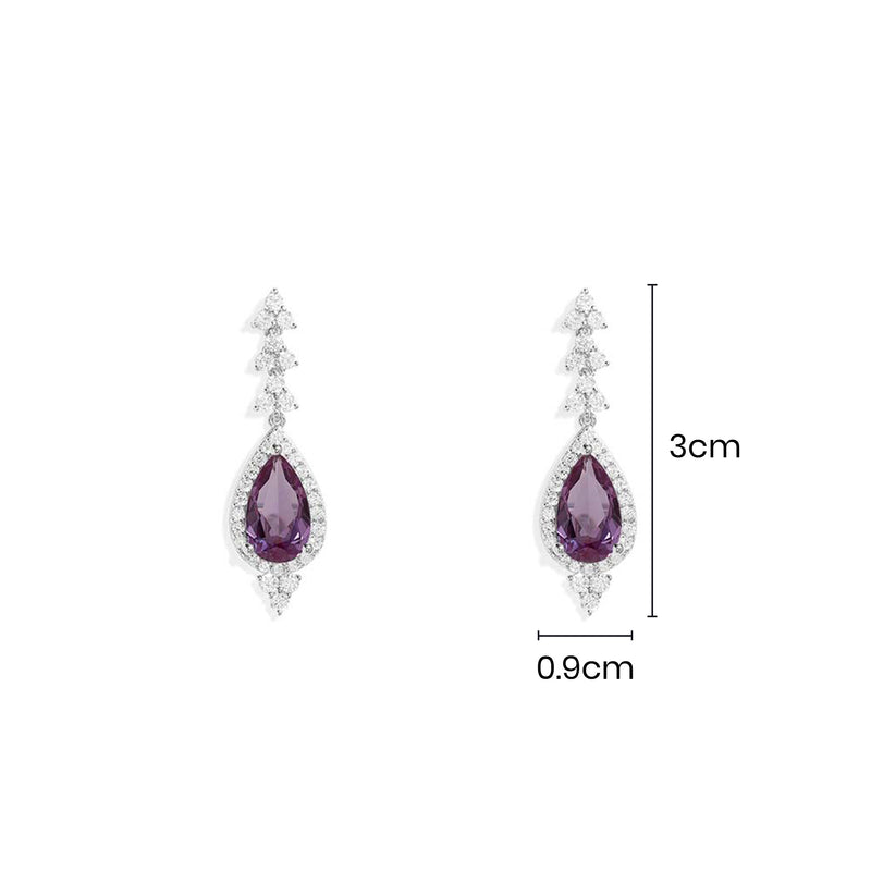 Purple Drop Earrings