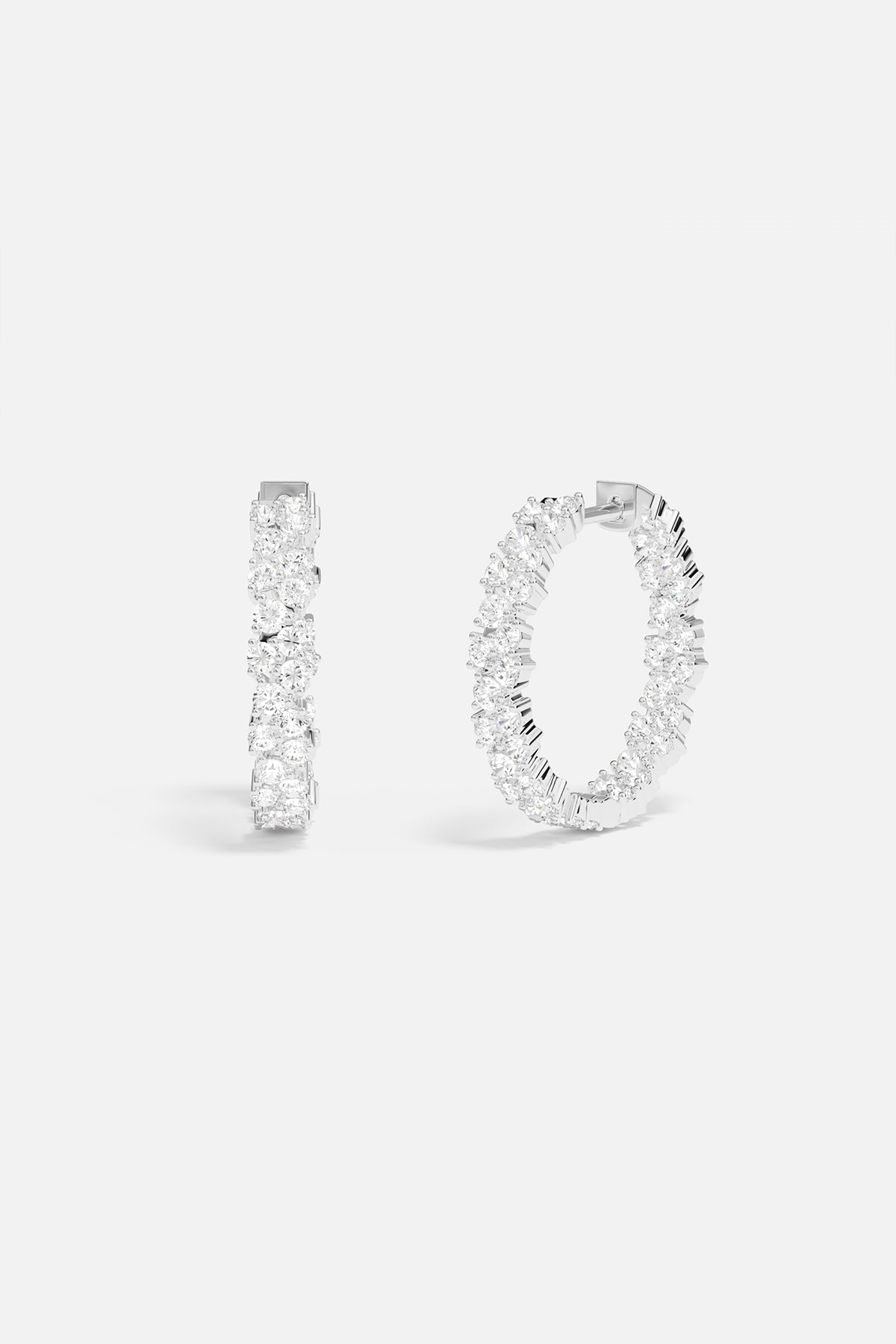 APM Monaco Pavé Hoop Earrings in Silver