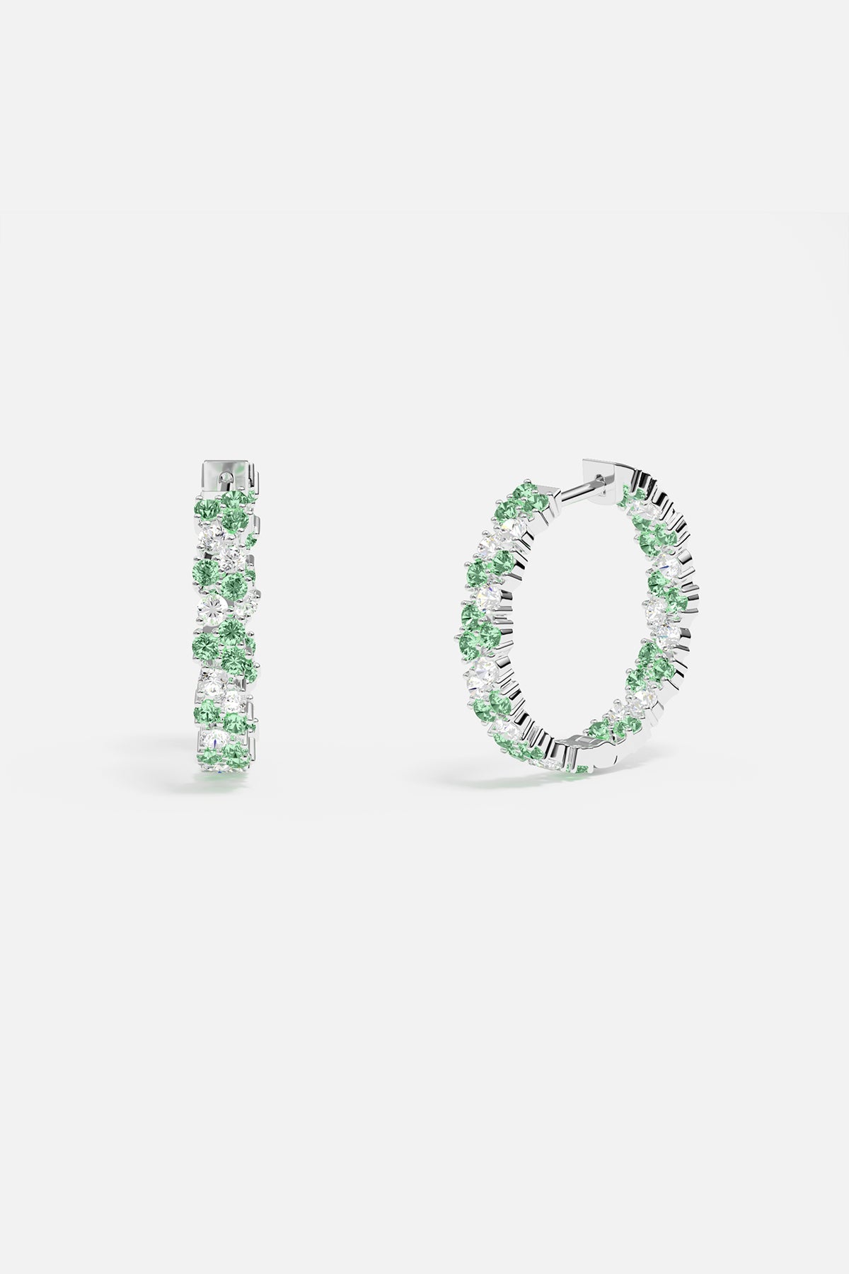 Pastel Green Drop Hoop Earrings