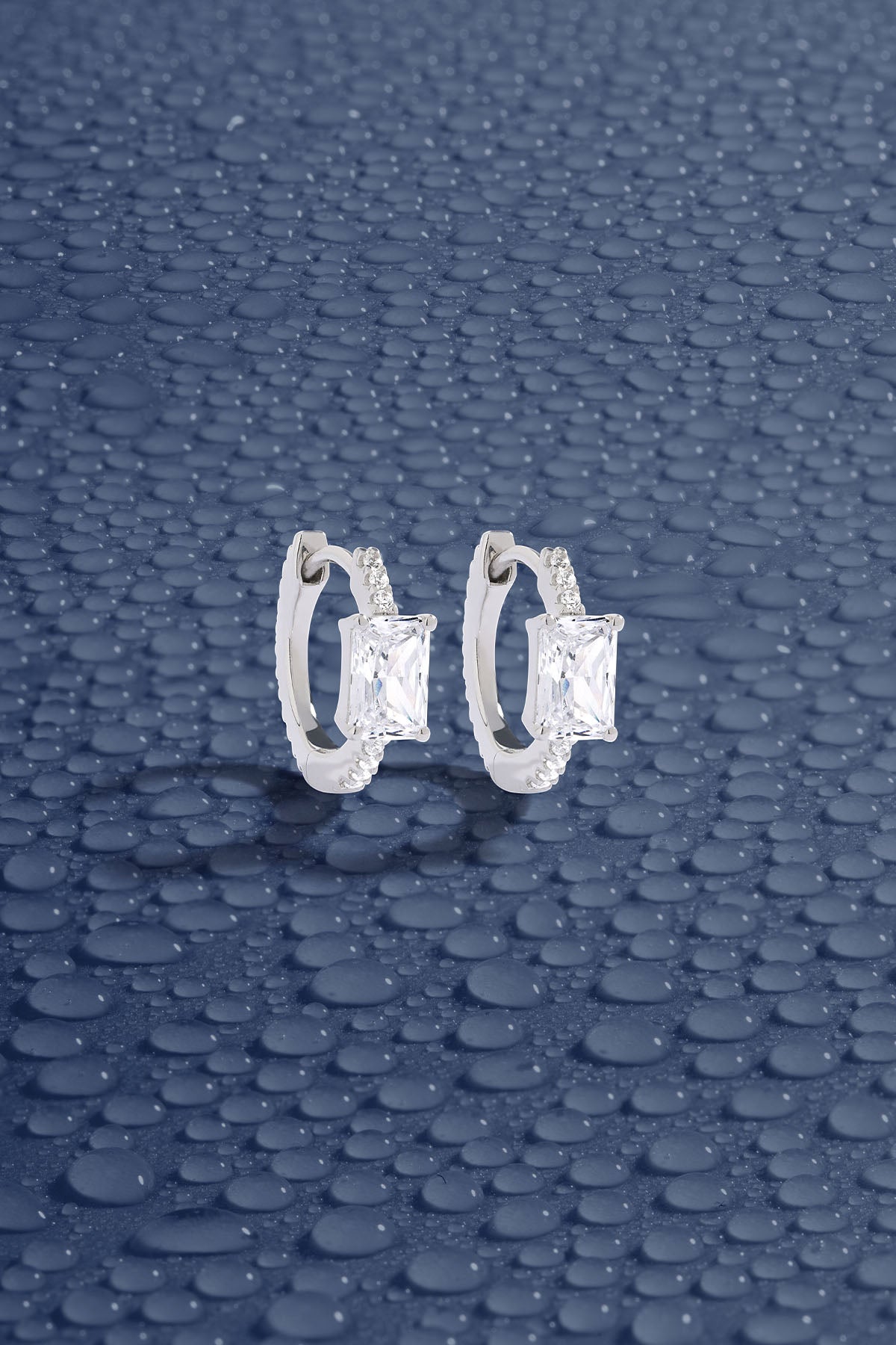 APM Monaco Eclat Pave Hoop Earring in Silver