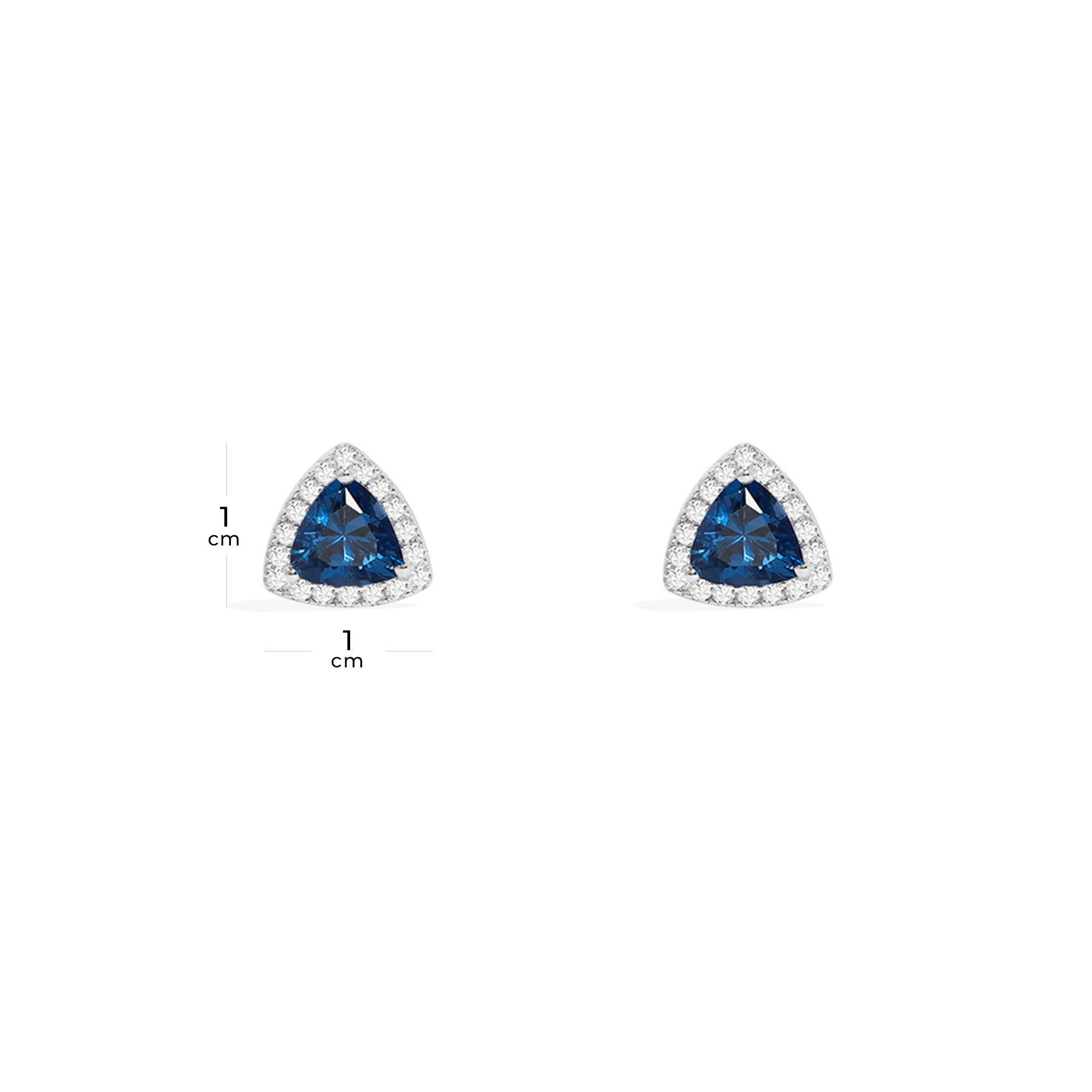 Blue Triangle Pavé Stud Earrings - APM Monaco UK