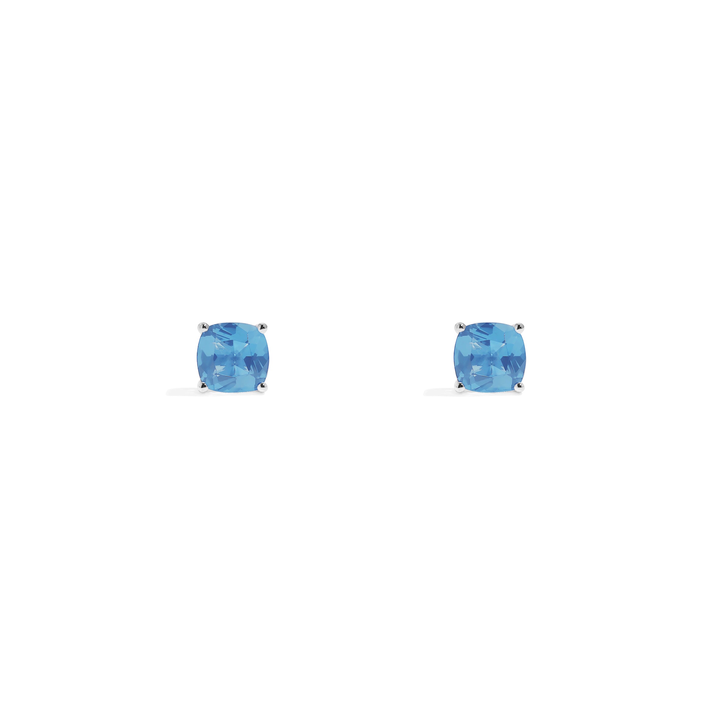 Lagoon Blue Square Stud Earrings