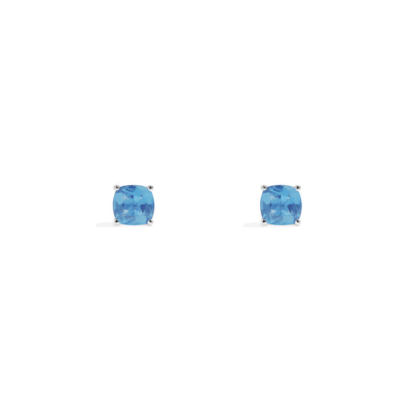 Lagoon Blue Square Stud Earrings