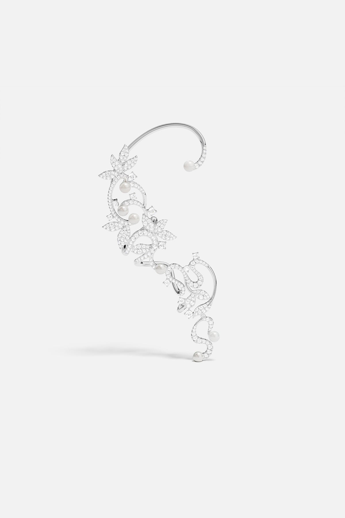 Single Flower Ear Cuff with Pearls