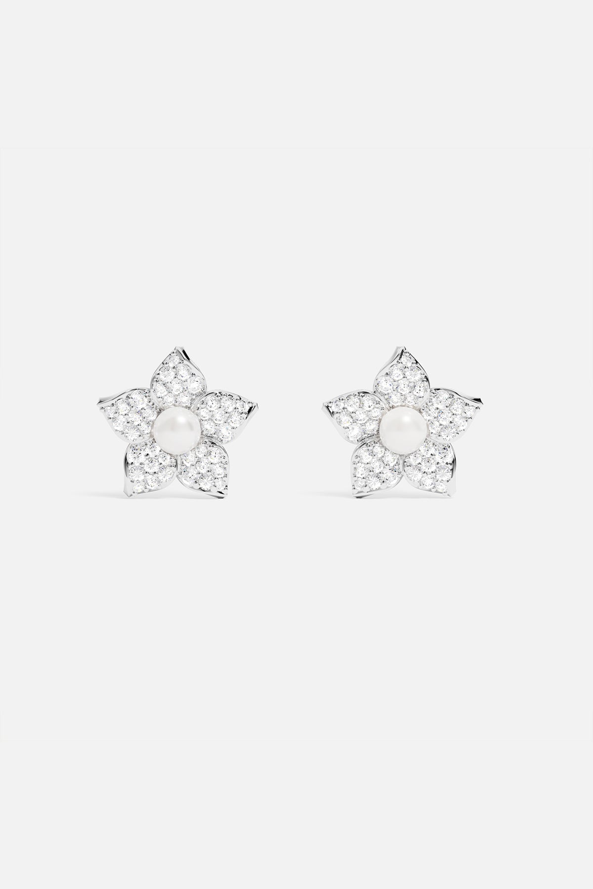 Pearl Blossom Stud Earrings