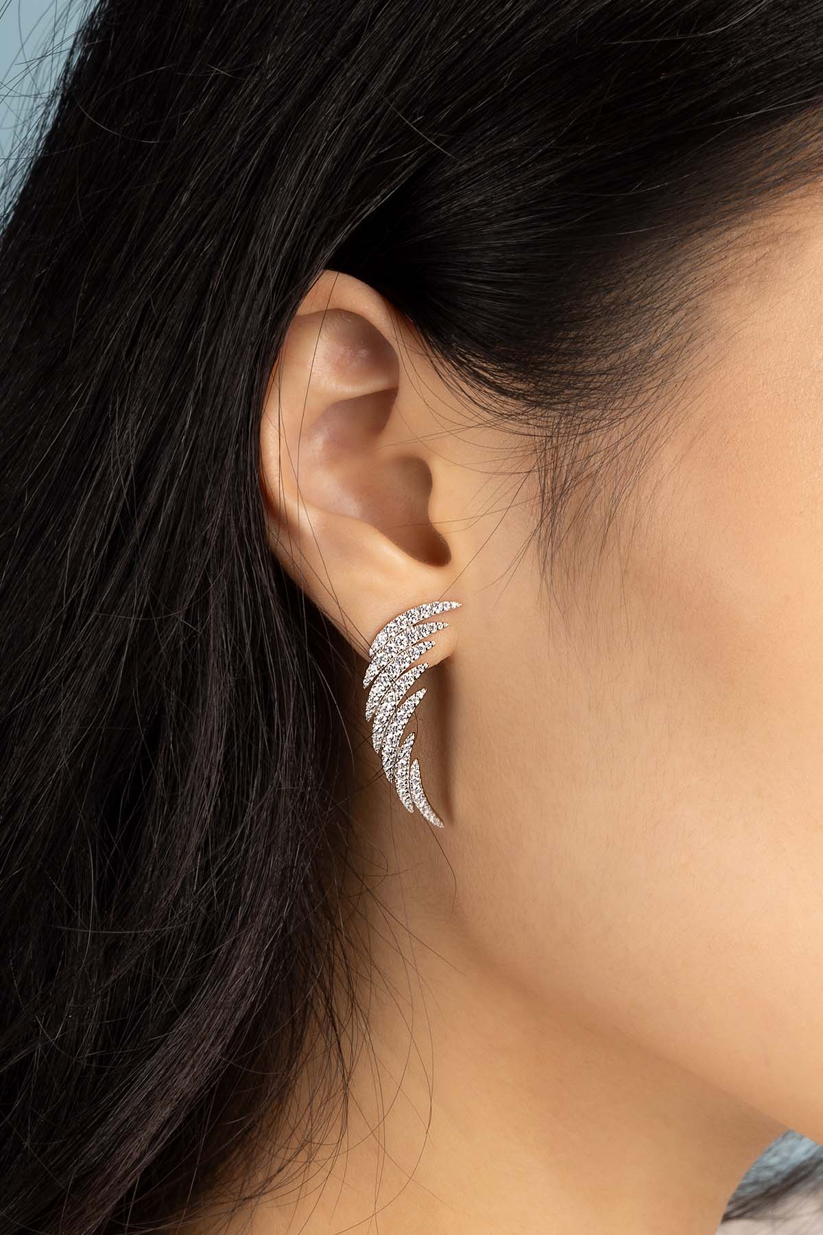 APM Monaco Palm Earrings in Silver