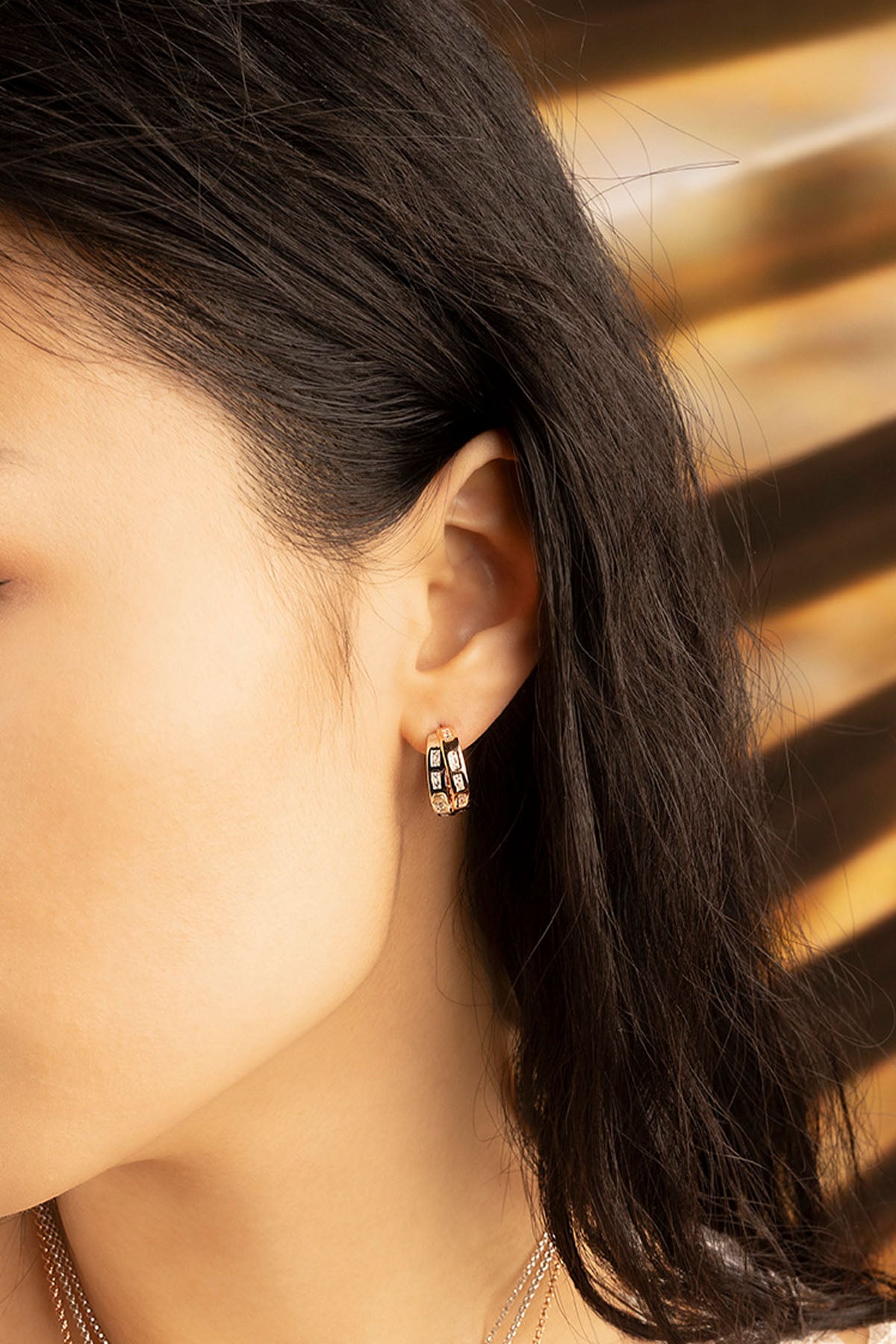 APM Monaco Intertwined TOI MOI Morse Code Earrings in Silver and Rose gold
