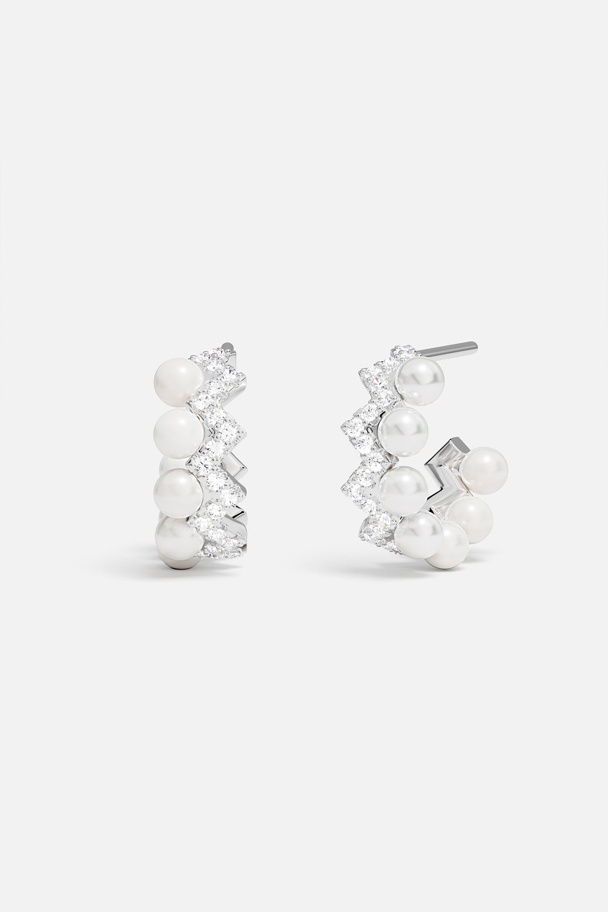 Up and Down Earrings with Pearls