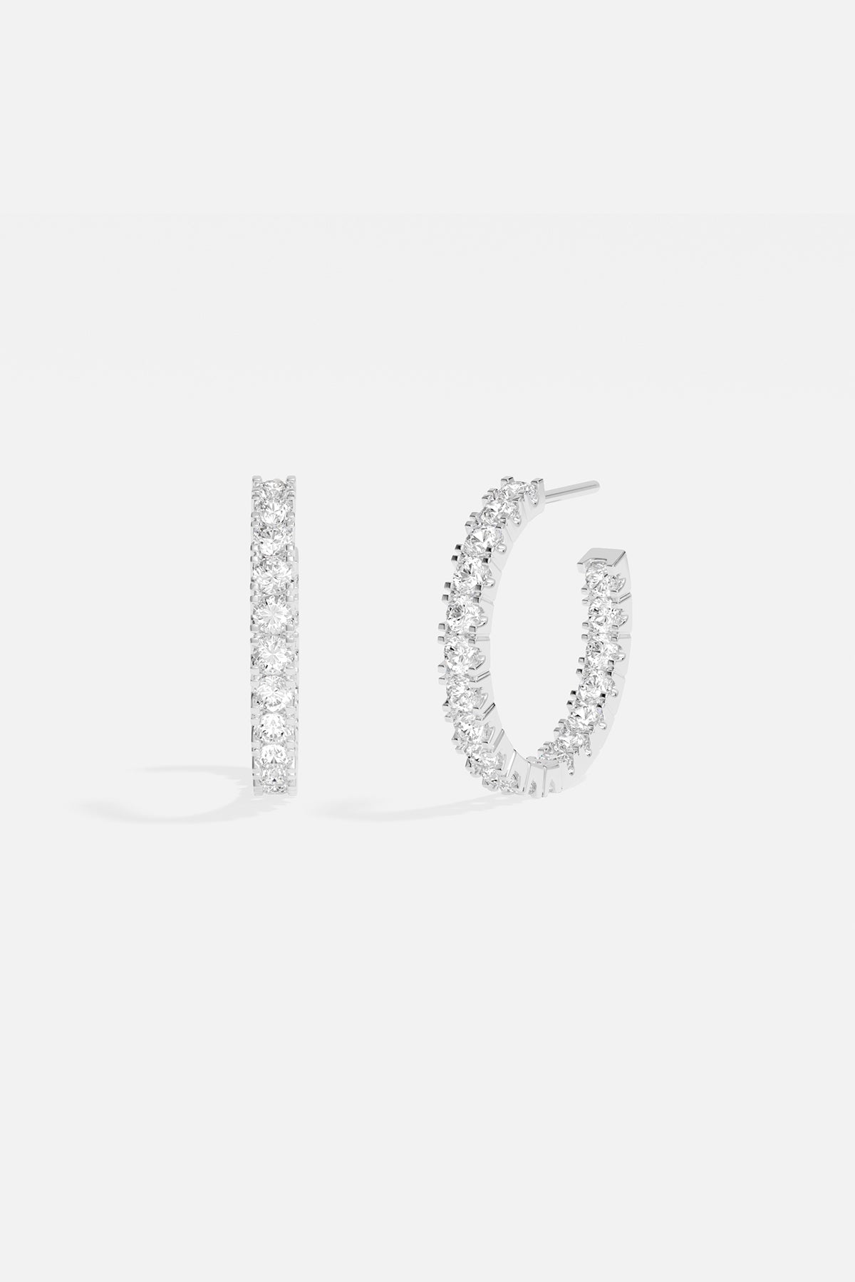 APM Monaco Pavé Hoop Earrings in Silver