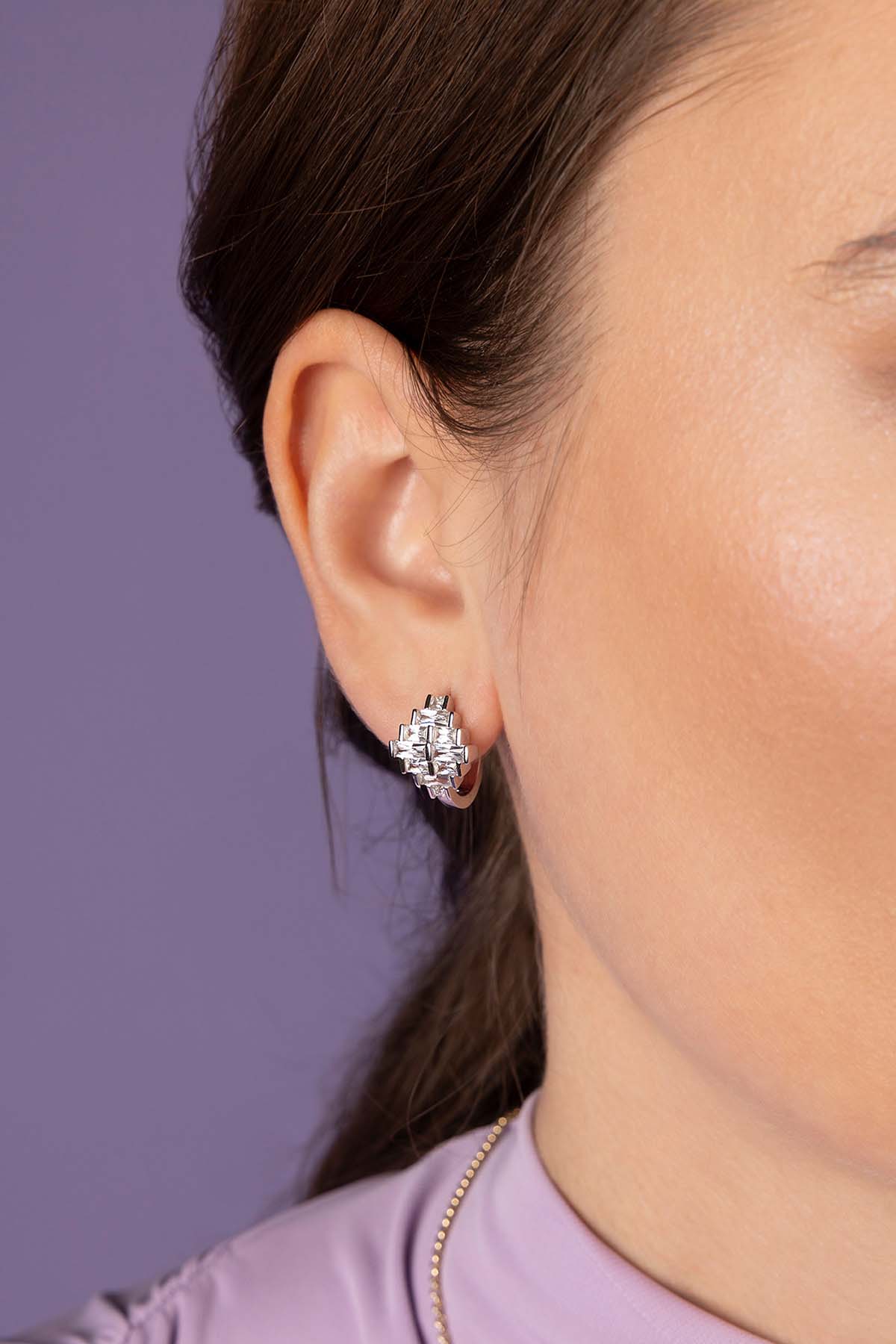 APM Monaco Art Deco Hoop Earrings