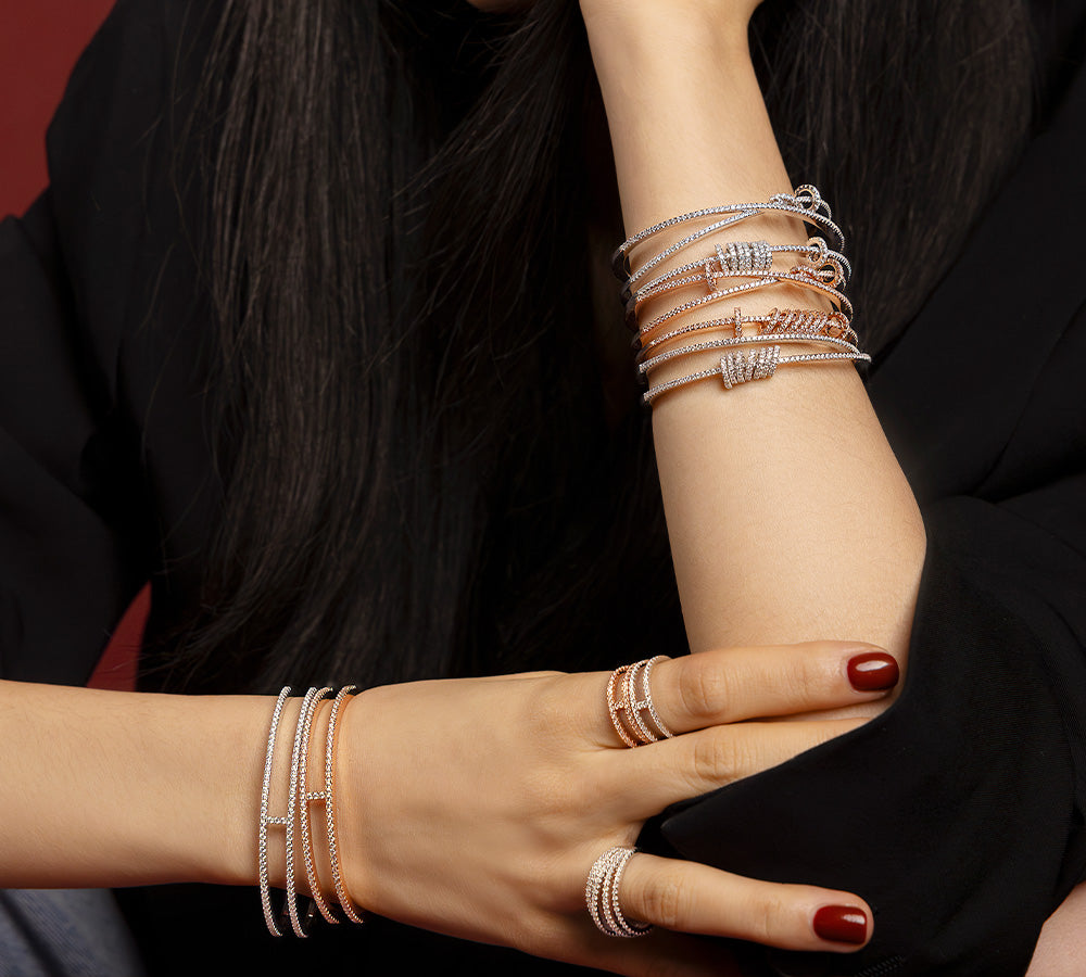 APM Monaco Collection Croisette Pave Rings Bracelets