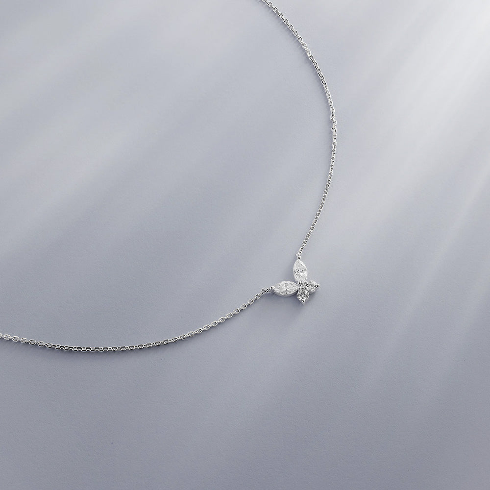 APM-Monaco-Collection-Lumiere-Silver Butterfly Necklace