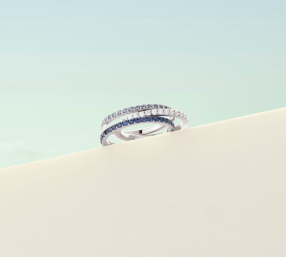 APM Monaco Collection Printemps Linear-Pave Rings