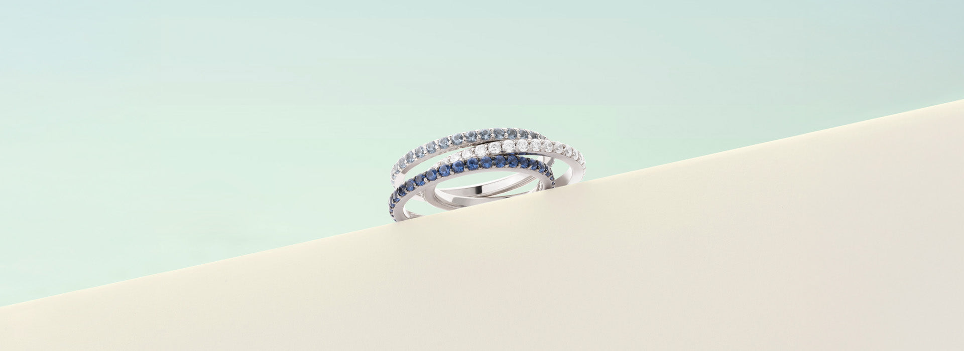 APM Monaco Collection Printemps Pave Stacking Rings