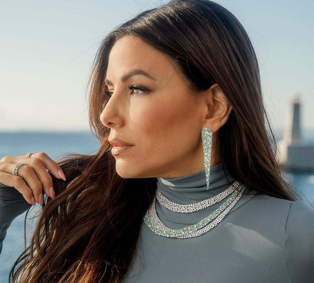 APM Monaco Eva Longoria Collection Printemps Raindrop Earrings Necklaces Rings