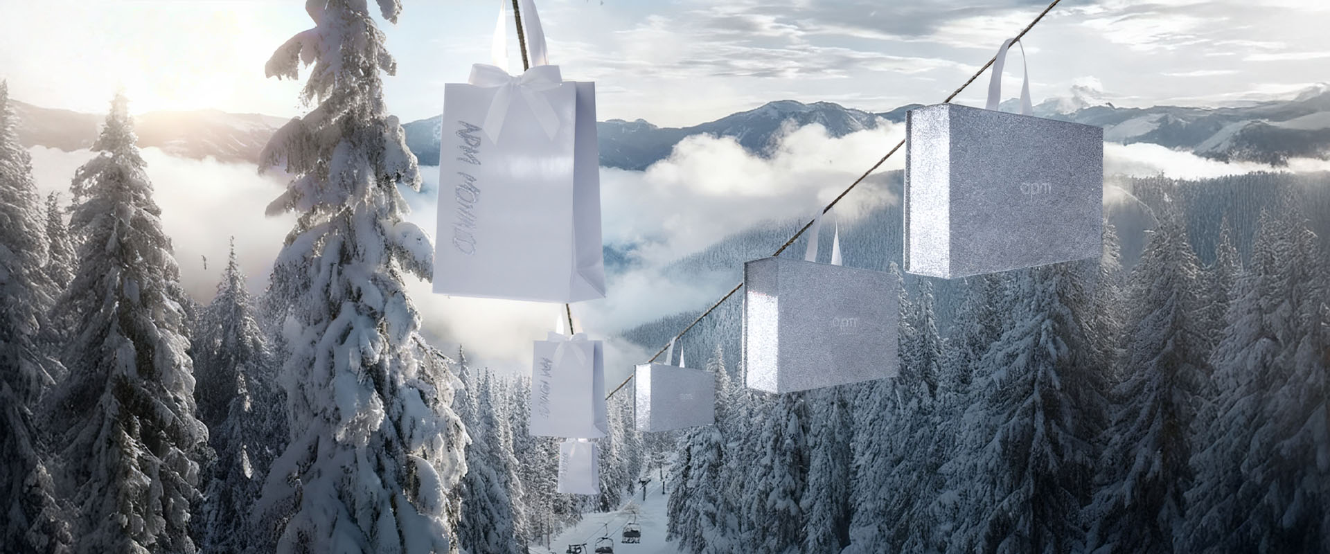 APM MONACO white shopping bag