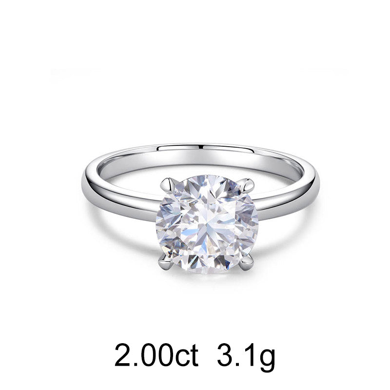 Solitaire Round Diamond Ring (2ct) - APM Monaco UK