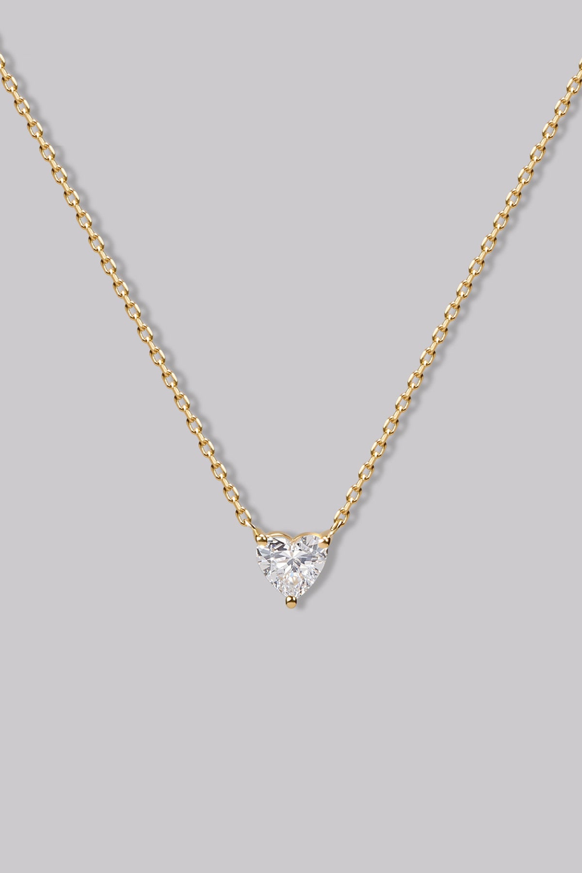 心形单颗钻石黄金项链（0.34克拉）