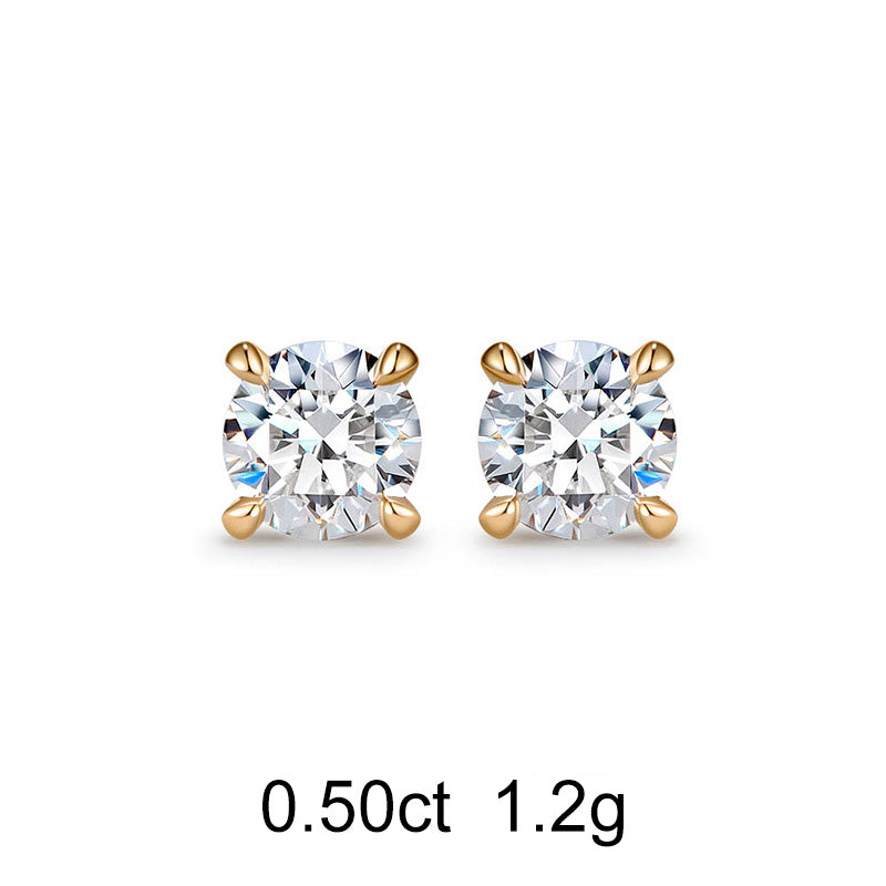 Round Diamond Stud Earrings (0.50ct)