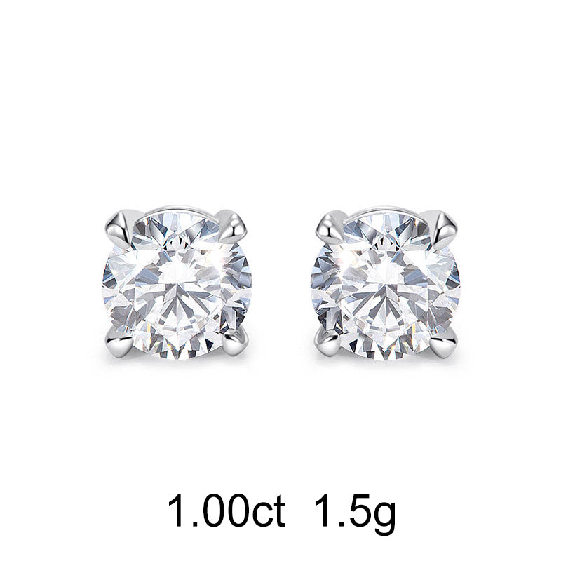 Round Diamond Stud Earrings (1ct)