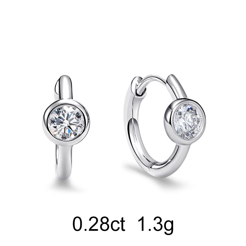 Round Diamond Huggie Earrings (0.28ct) - APM Monaco UK