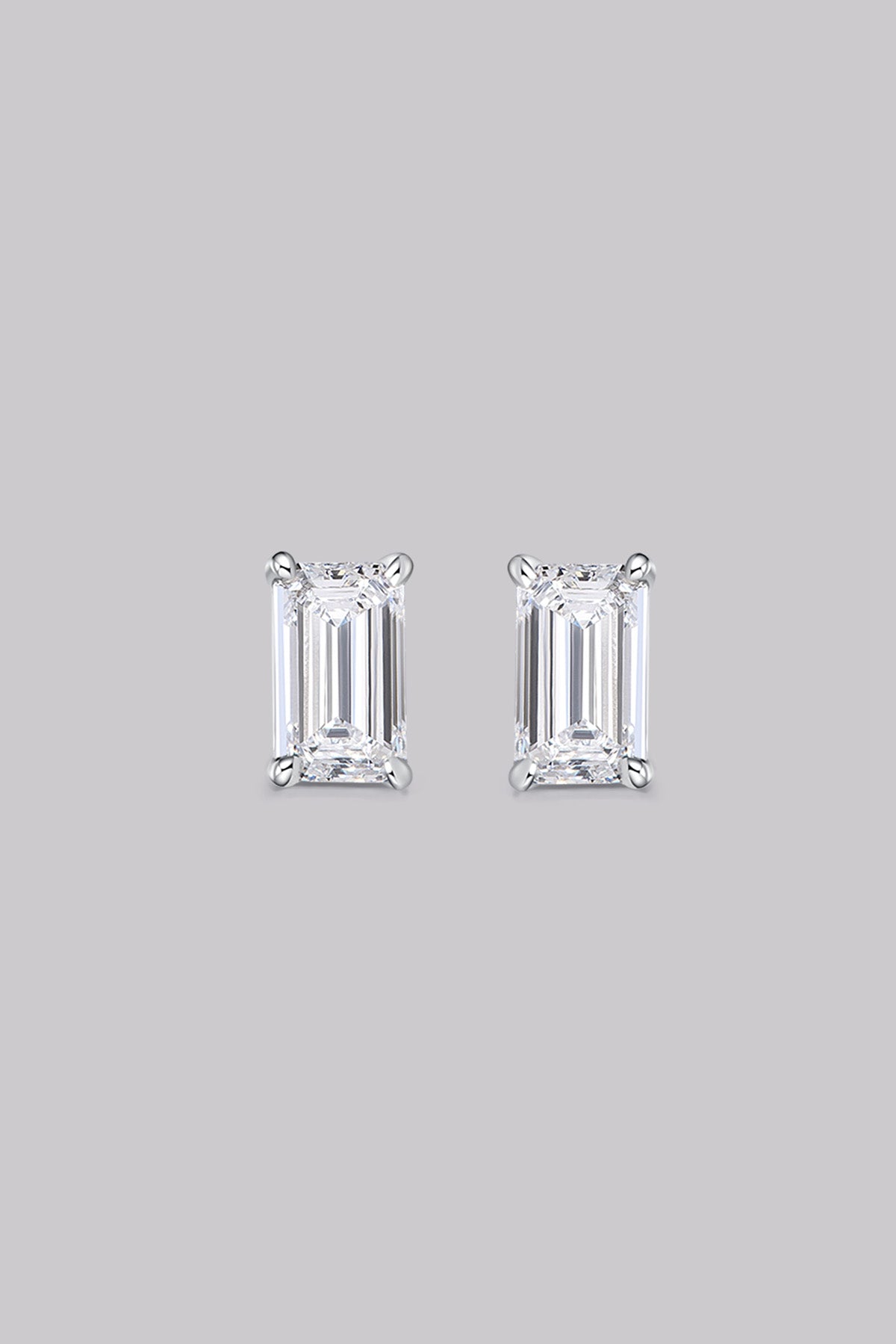 Emerald Diamond Stud Earrings (0.60ct)