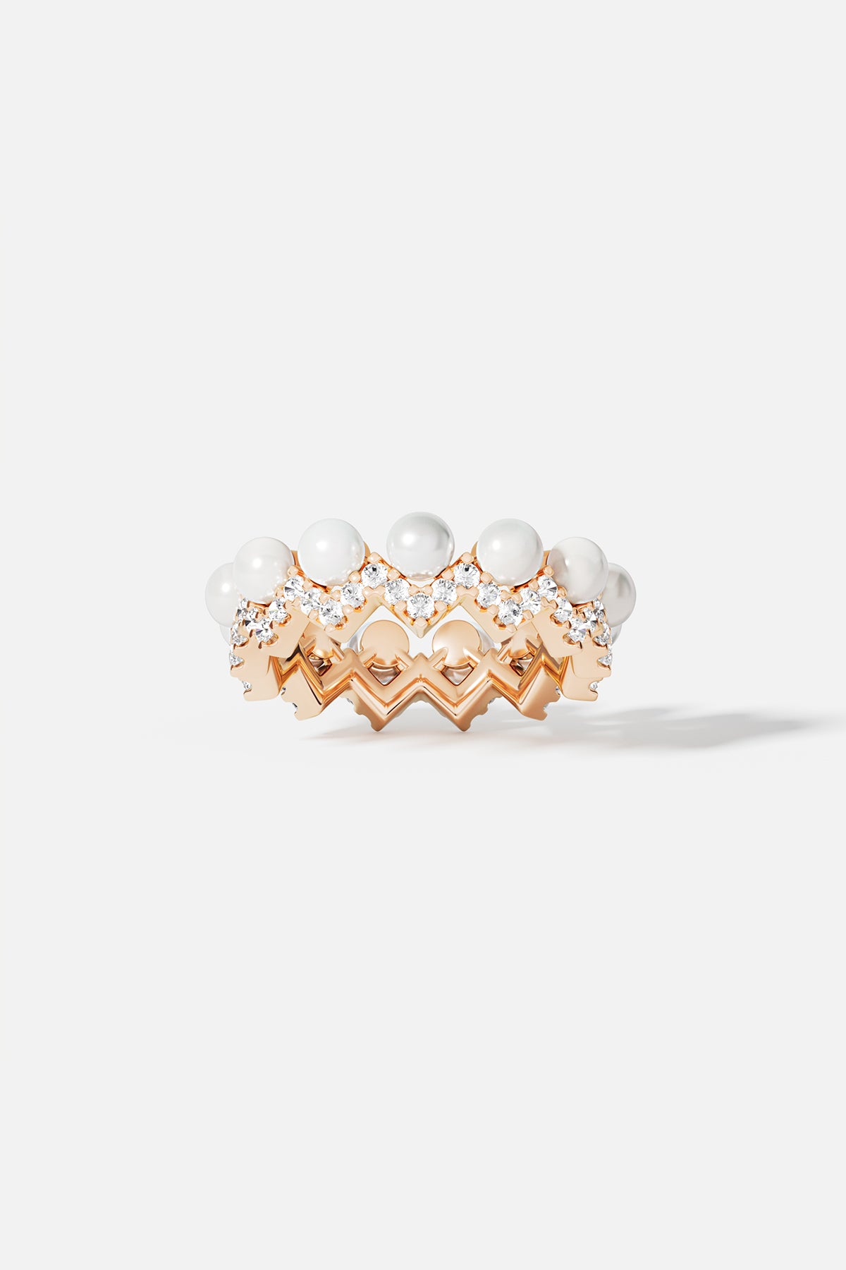 Up and Down Ring with Pearls