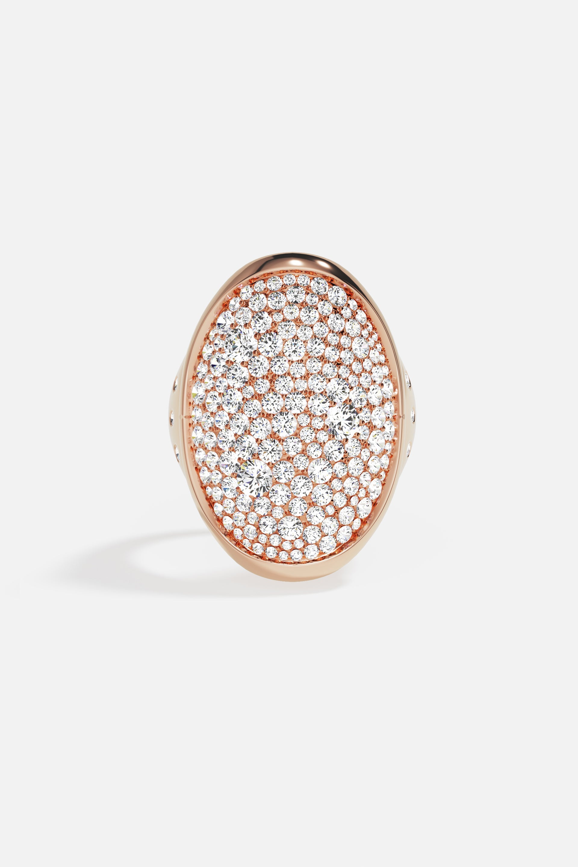 Pavé Rose Gold Oval Ring