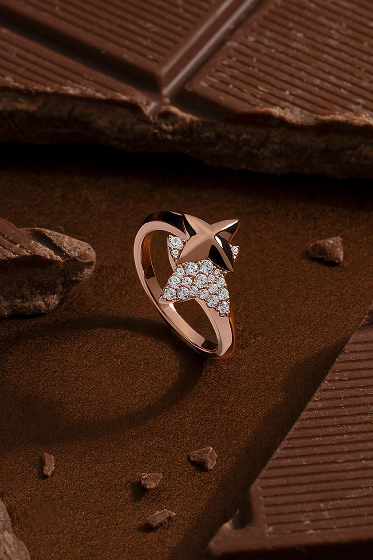 Météorites Rose Gold Ring