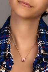 APM Monaco White hoop Adjustable Necklace in APM Alloy