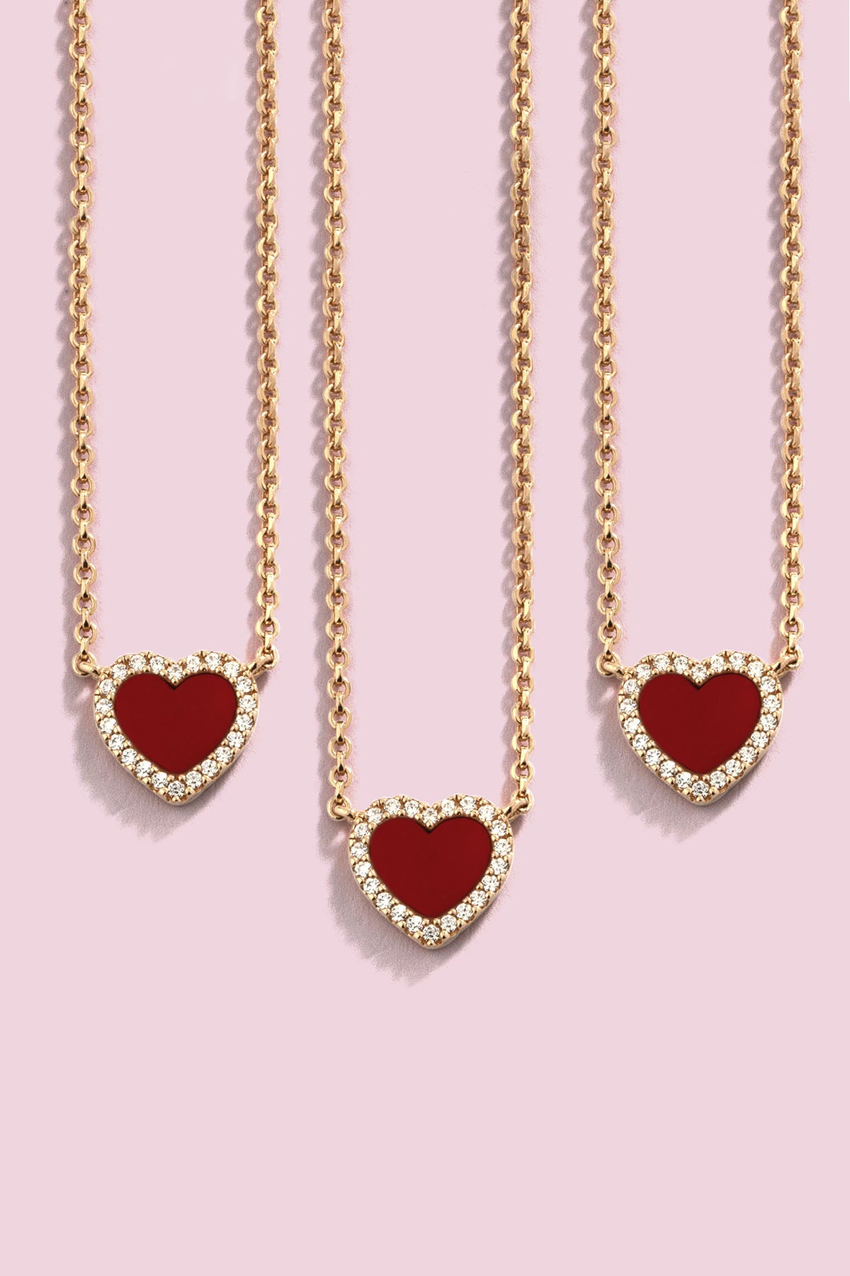 APM Monaco Red Heart Adjustable Necklace in Rose Gold