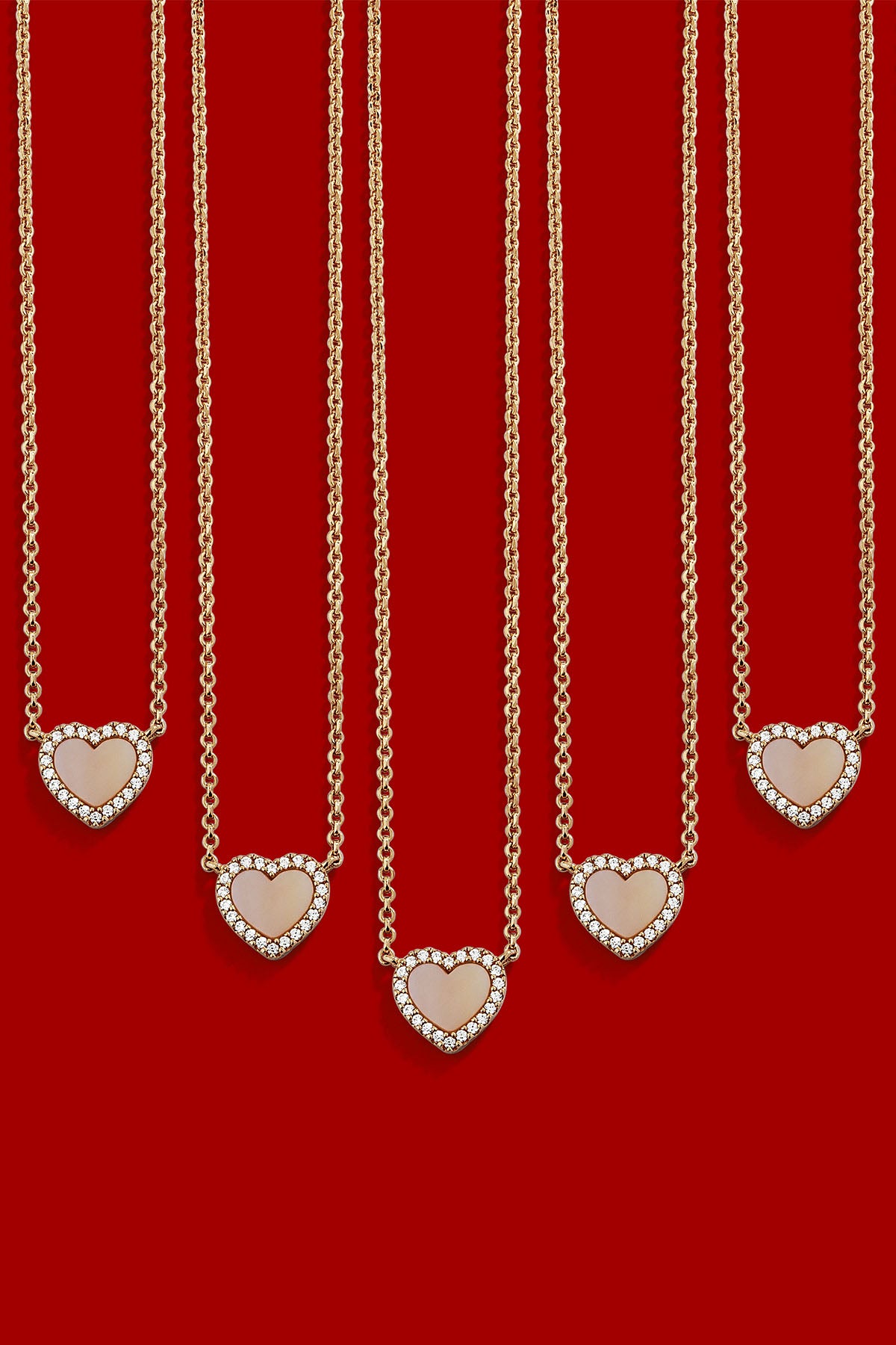 APM Monaco Pink Nacre Heart Adjustable Necklace in Rose Gold