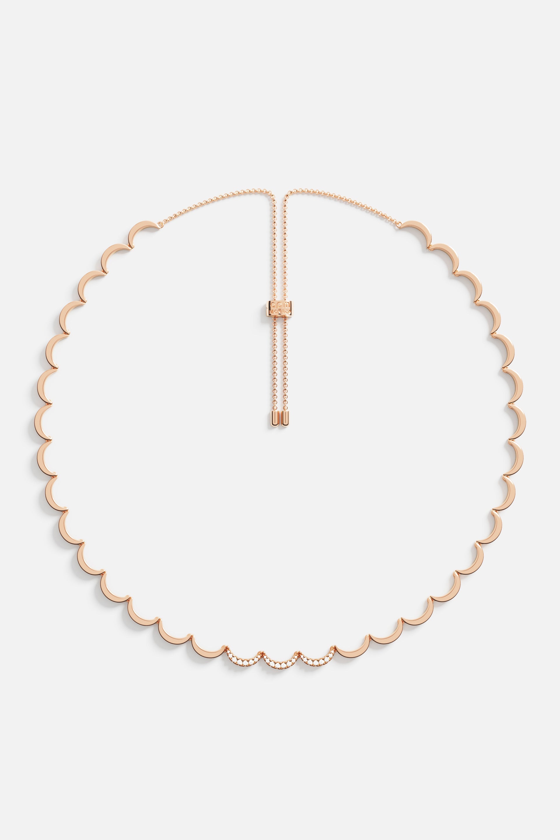 Wavy Rose Gold Adjustable Necklace