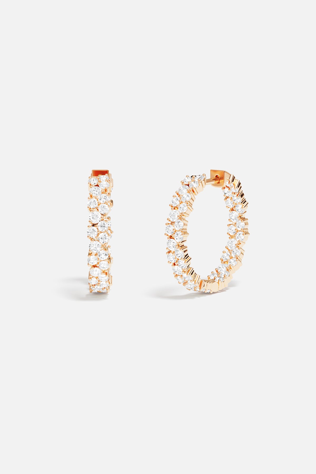 APM Monaco Pavé Hoop Earrings in Rose Gold