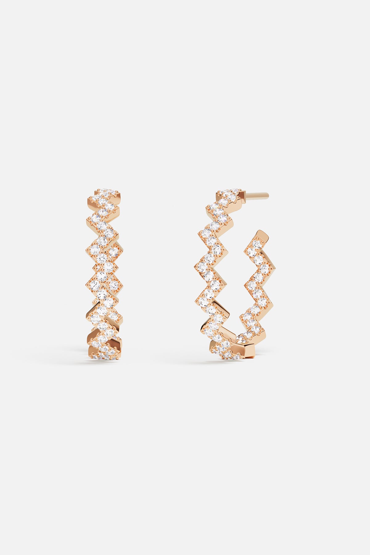 Rose Gold Up and Down Earrings