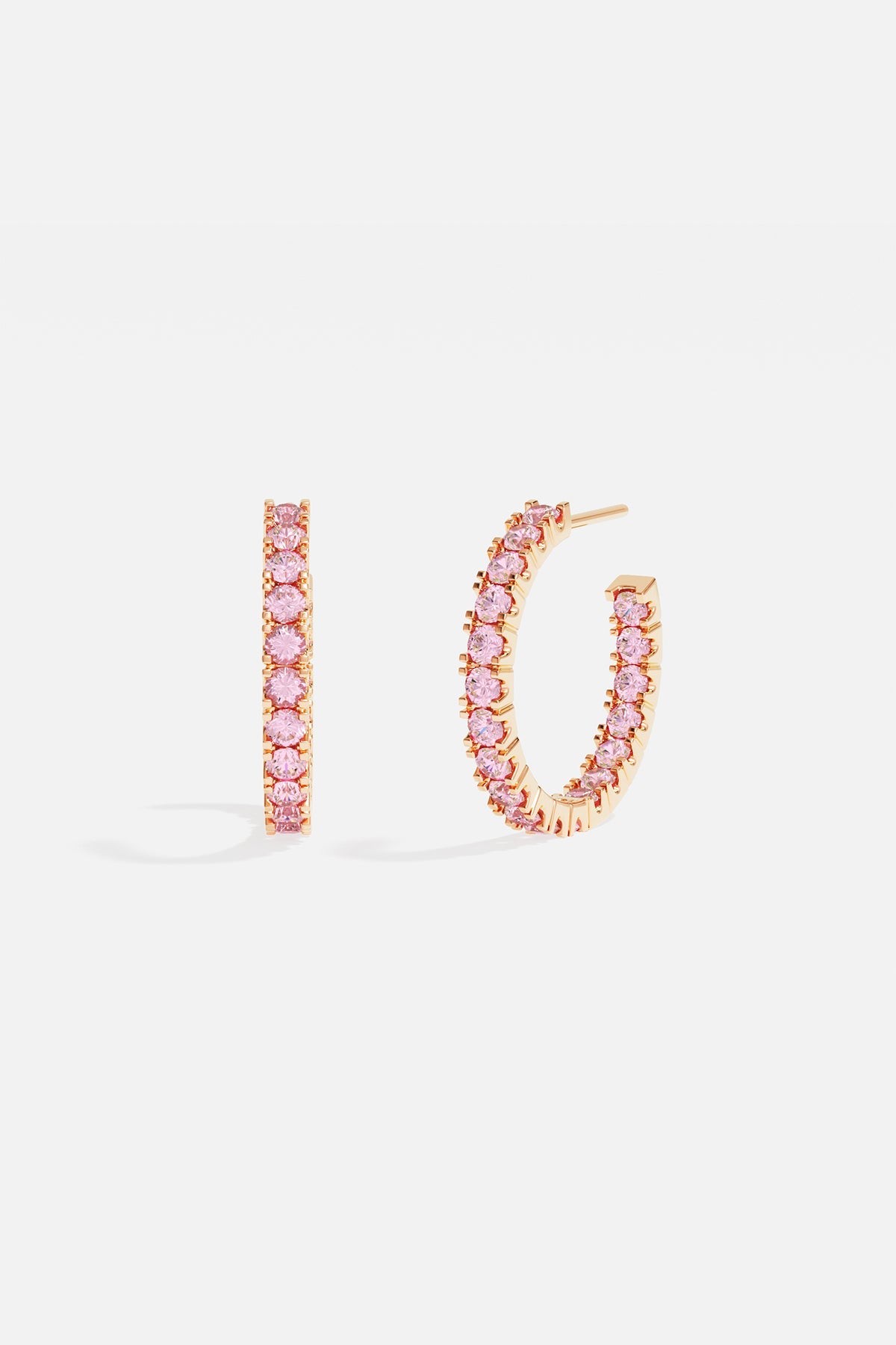 APM Monaco Pavé Hoop Earrings in Rose gold