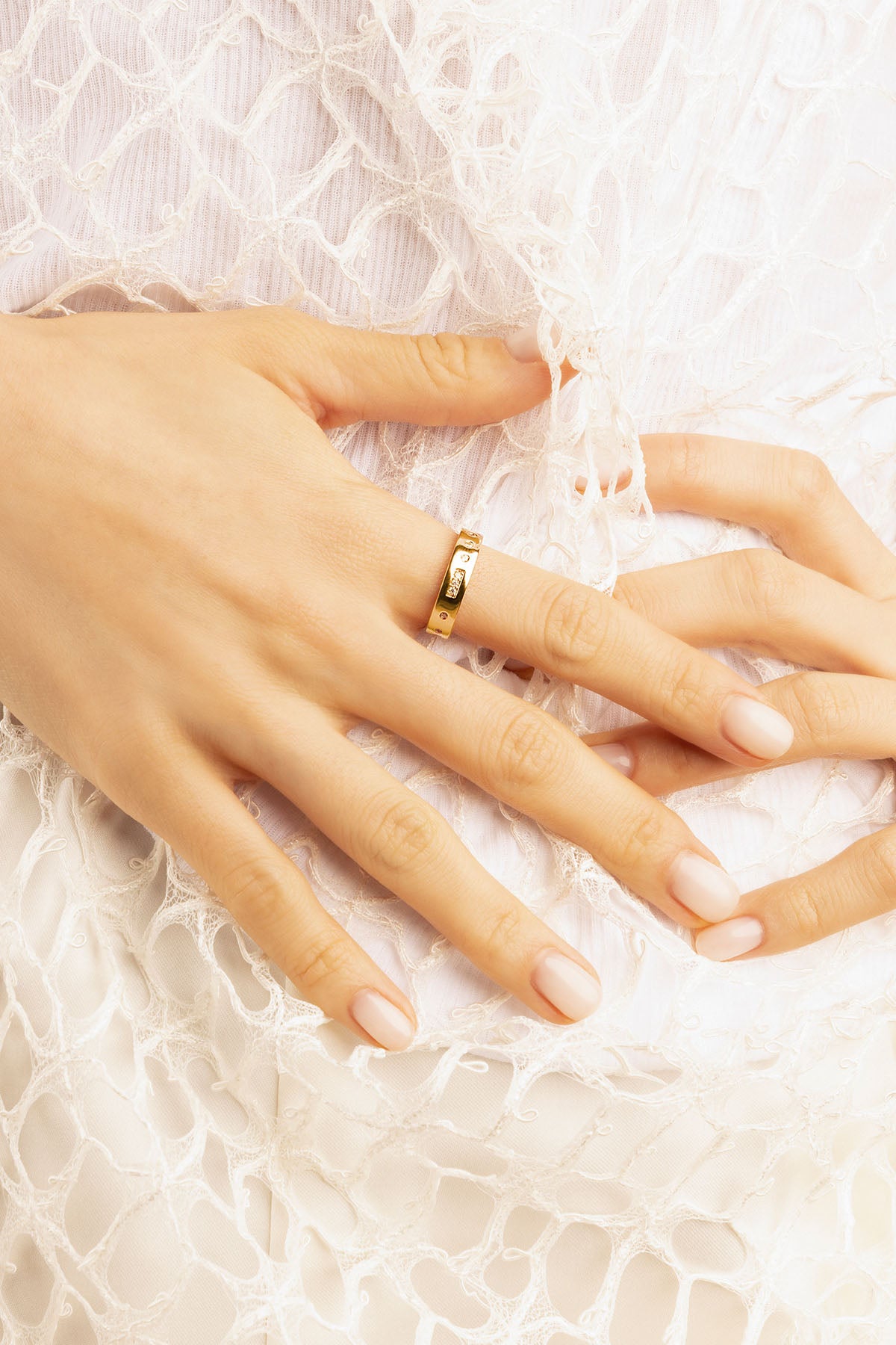 APM Monaco LOVE Morse Code Ring in gold